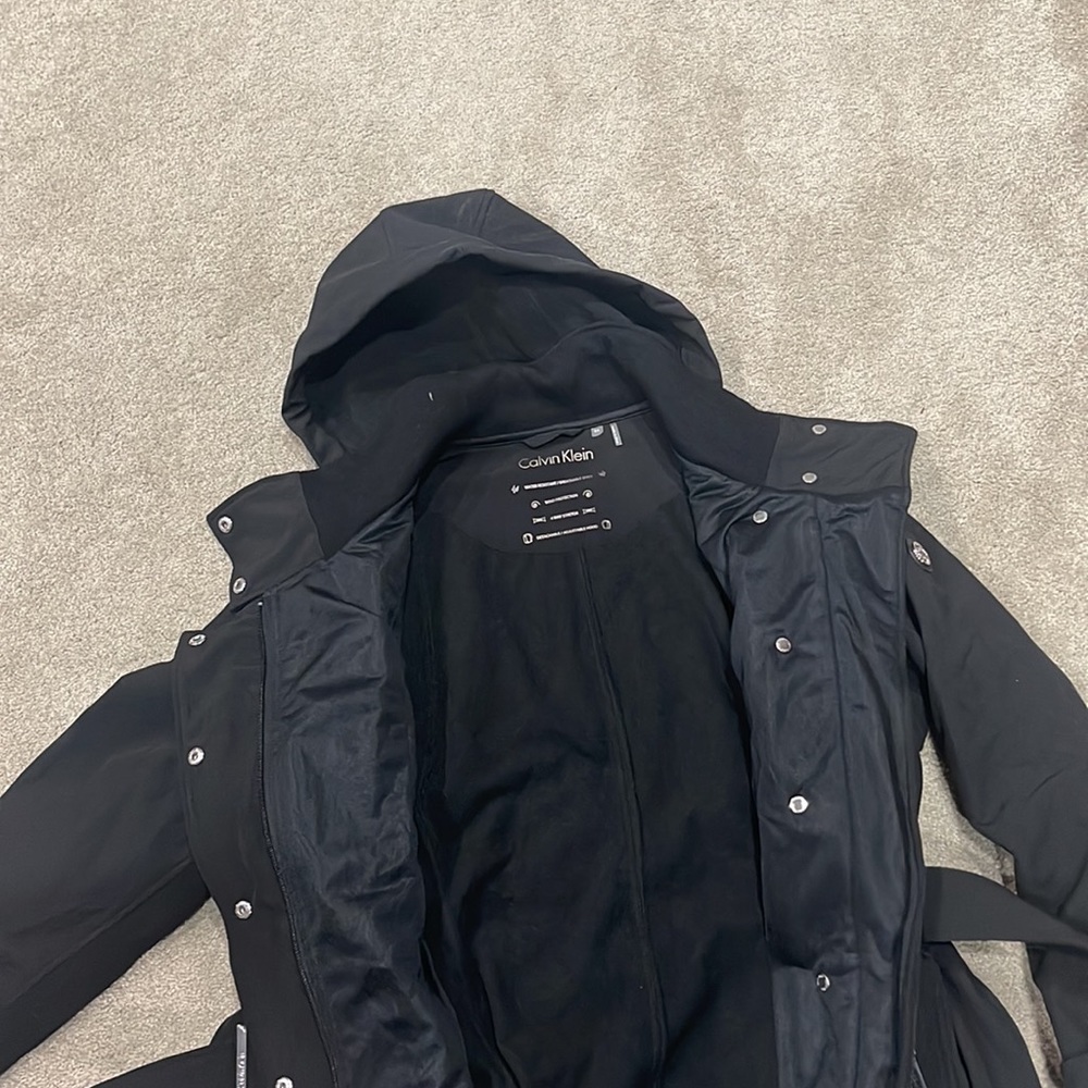 Black Long Trench Water Resistant Jacket - Picture 2 of 6